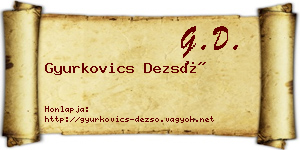 Gyurkovics Dezső névjegykártya
