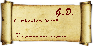 Gyurkovics Dezső névjegykártya